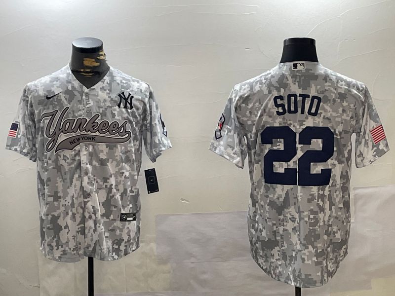 Men New York Yankees #22 Soto Camo Joint Name 2024 Nike MLB Jersey style 1